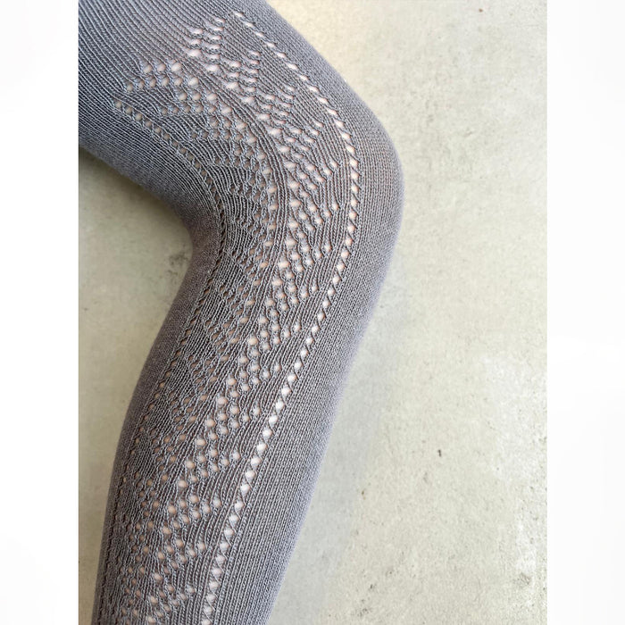 גרביונים תחרה 1 אפור כהה