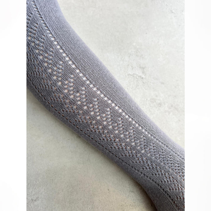 גרביונים תחרה 1 אפור כהה