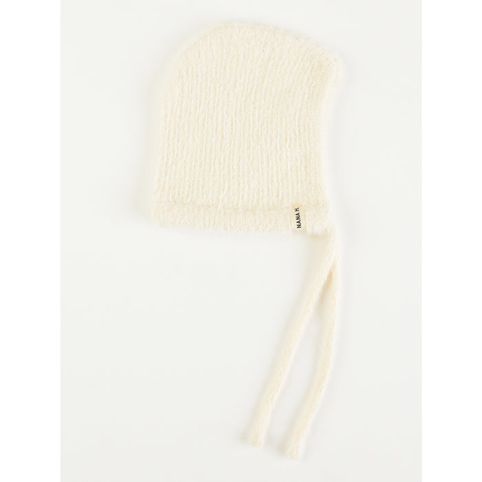 כובע אנגורה קשירה - שמנת