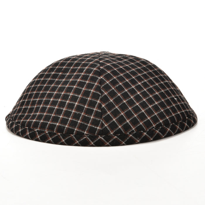 כיפה משובץ - שחור