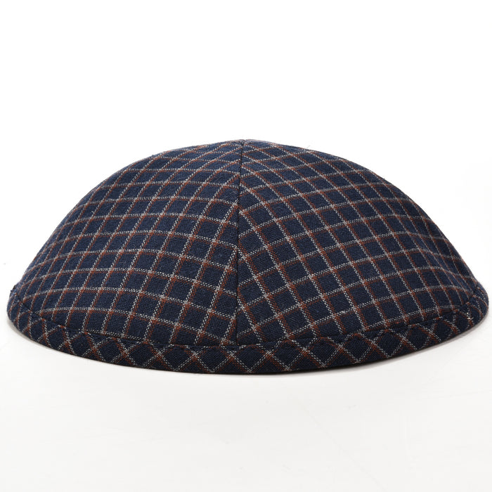 כיפה משובץ - כחול