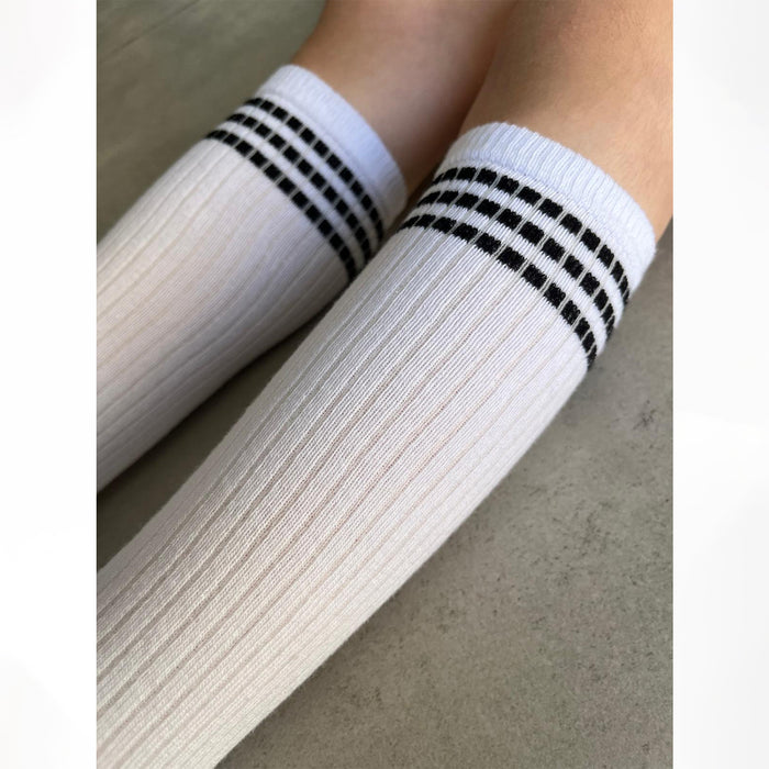 גרביים ריב פס - שחור