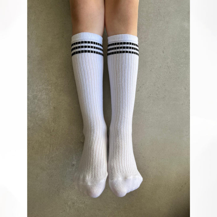 גרביים ריב פס - שחור