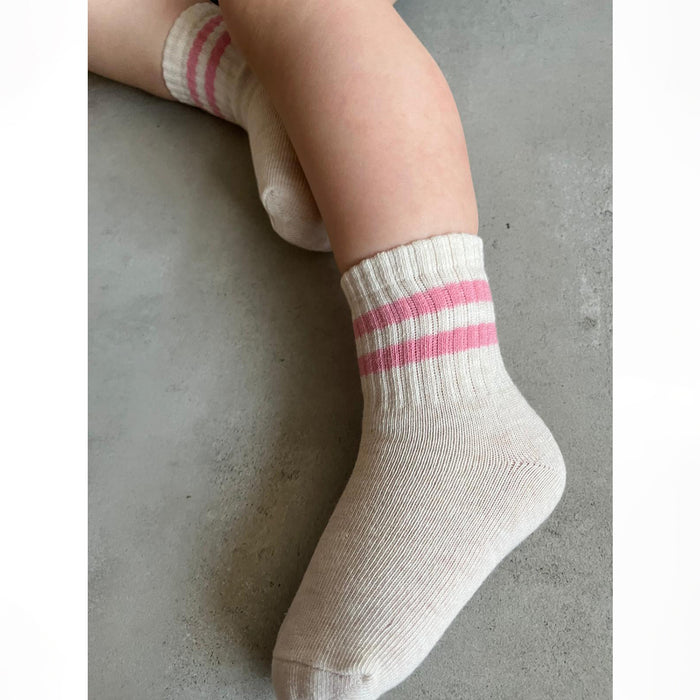 גרביים ריב פס ורוד