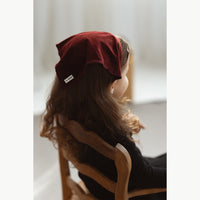 קשת בנדנה קטיפה קצוות תחרה - בורדו