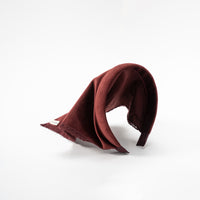 קשת בנדנה קטיפה קצוות תחרה - בורדו