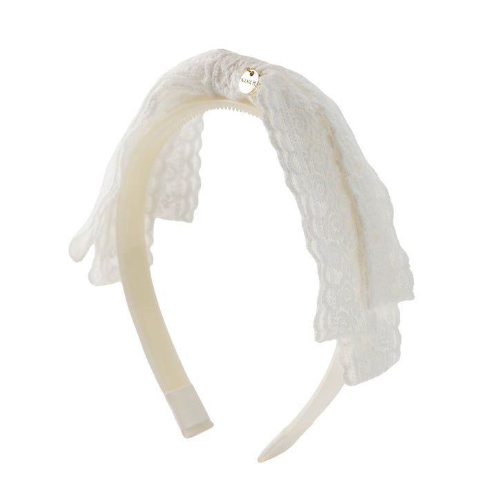 קשת פפיון תחרה בלרינה - לבן