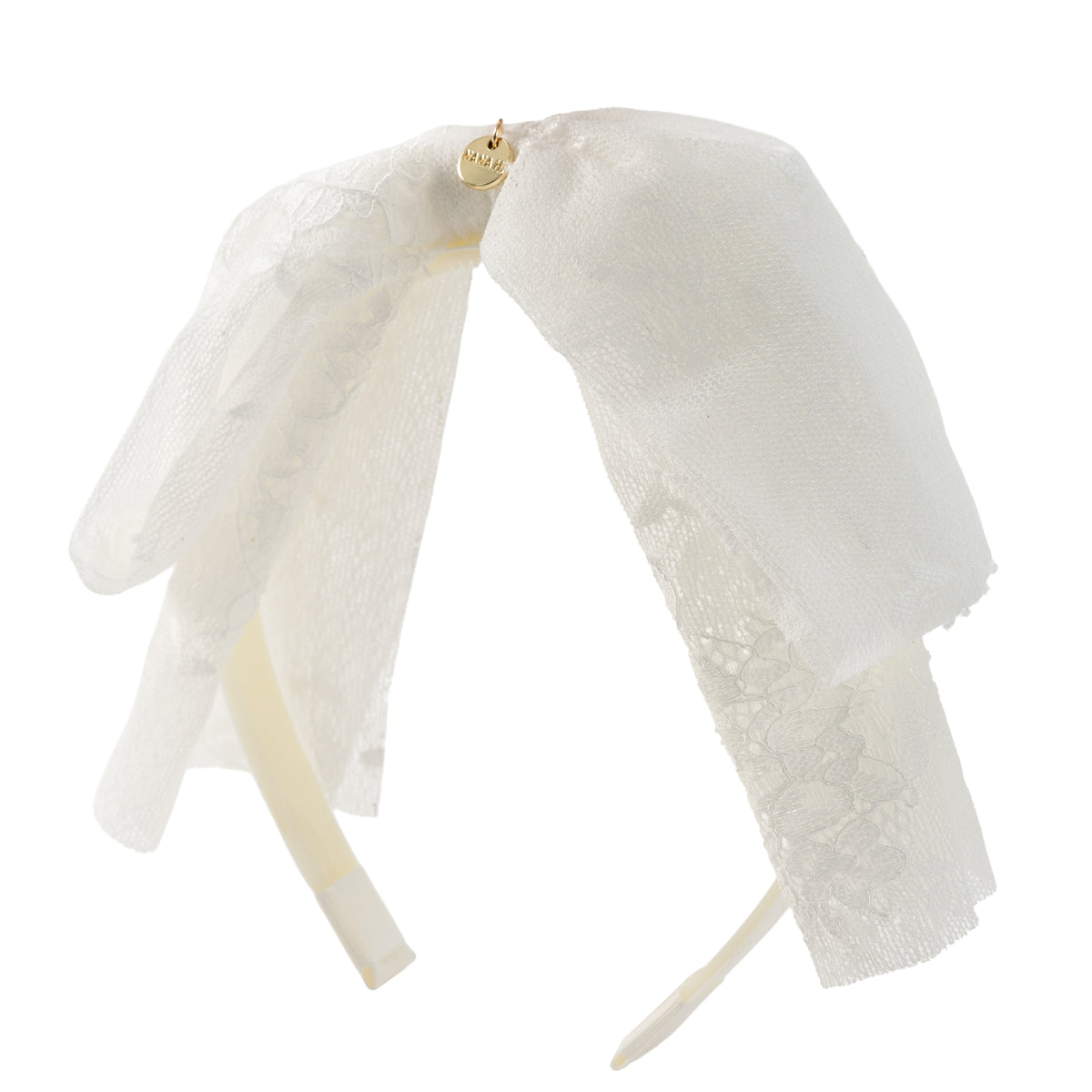 קשת פפיון לייס ראשל - לבן