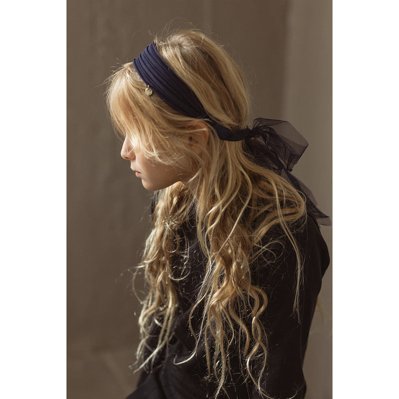 קשת רצועות טול - כחול