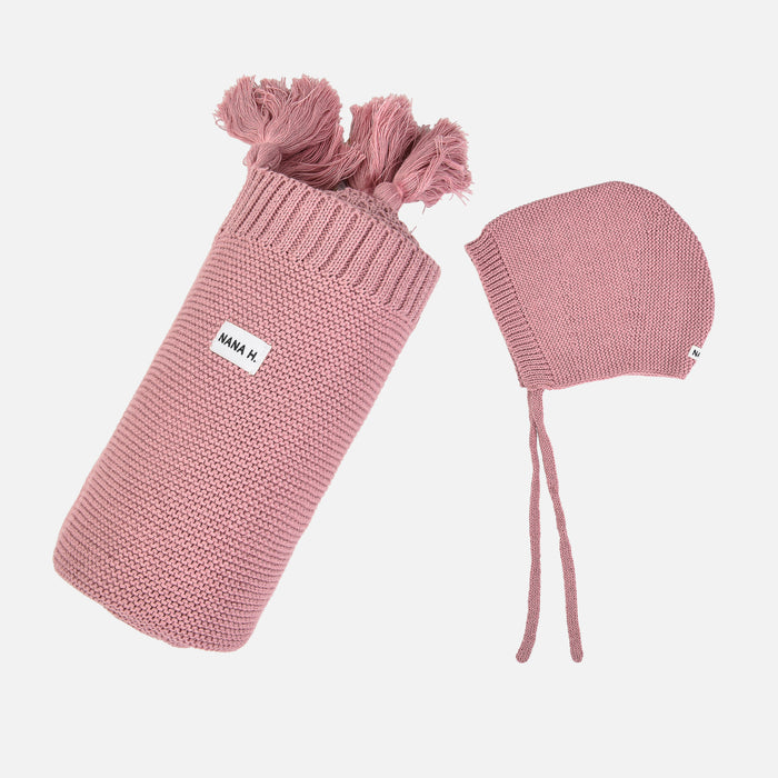 מארז לבייבי סרוג - ורוד