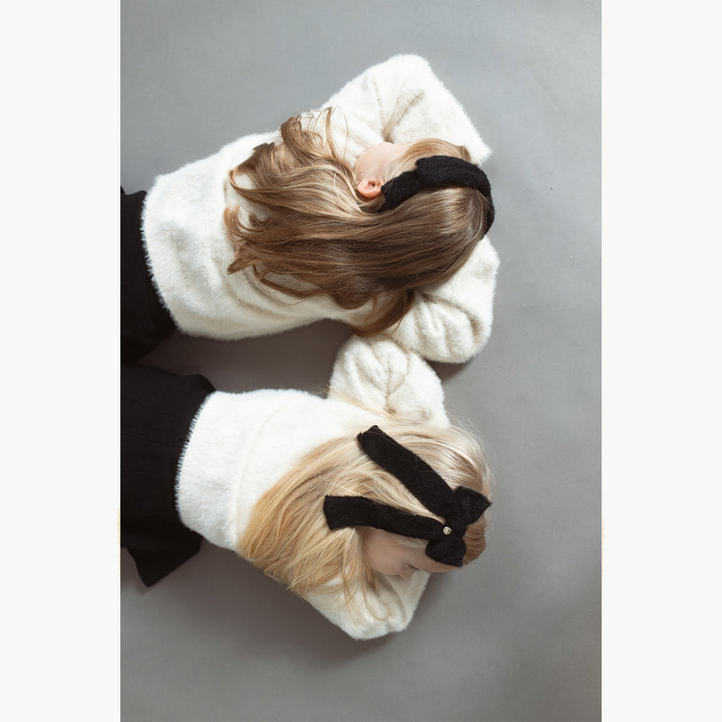 קשת פפיון פרווה אנגורה - שחור