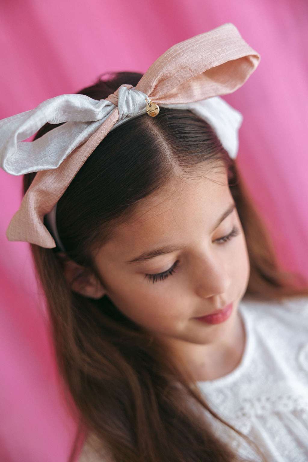 קשת פפיון שימר - ורוד כסף