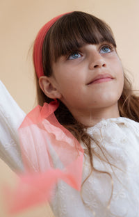 קשת רצועות קשירה טול - קורל