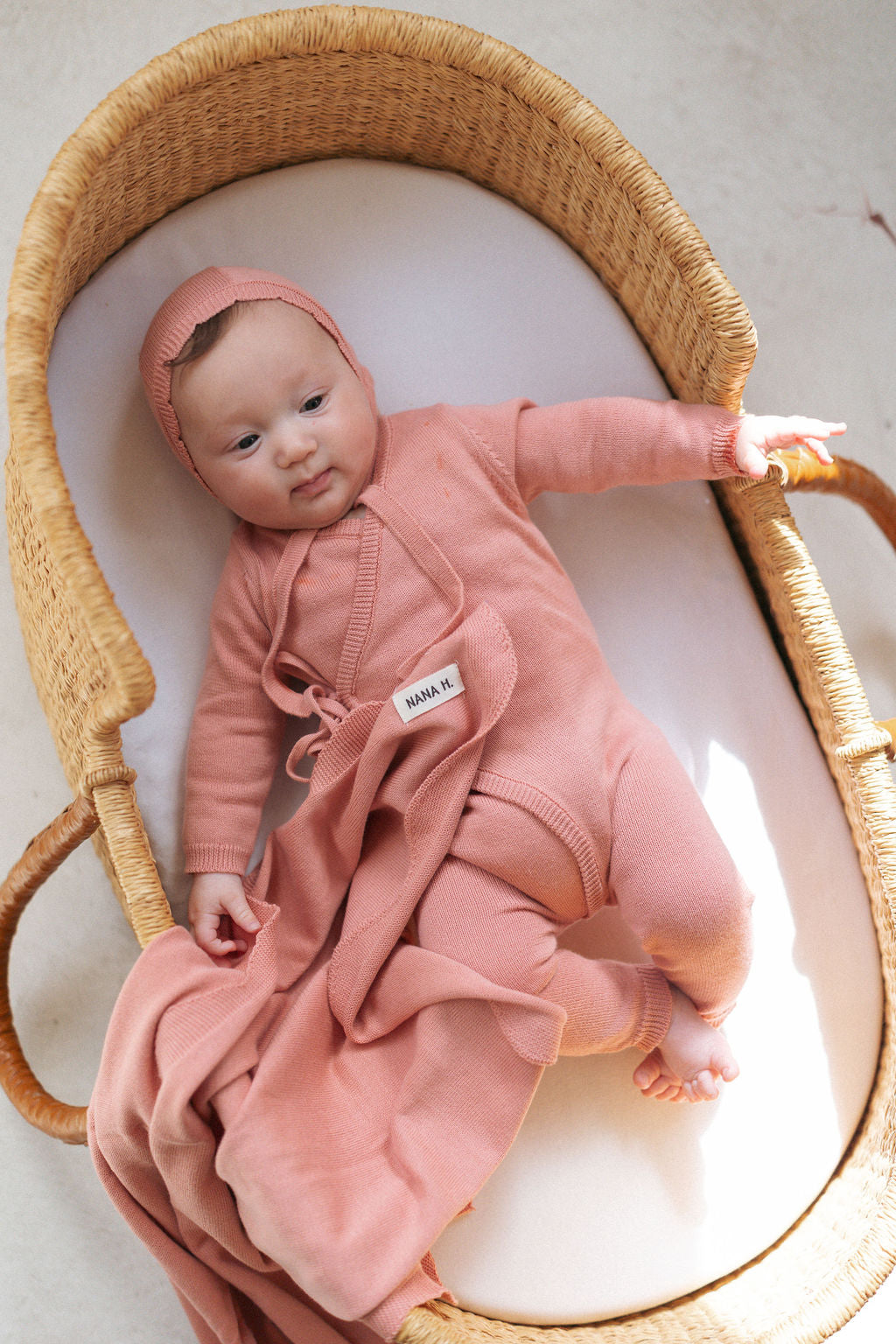 אוברול מעטפת סרוג - ורוד