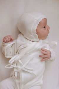 אוברול מעטפת סרוג - שמנת