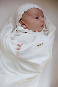 שמיכה סרוגה קיצית - שמנת