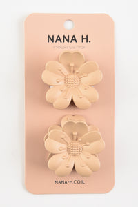 זוג קליפס פרח בז