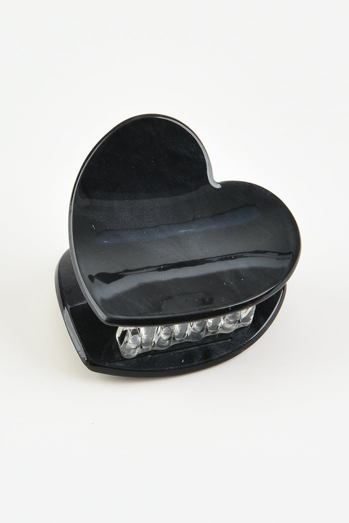 קליפס לב מבריק שחור