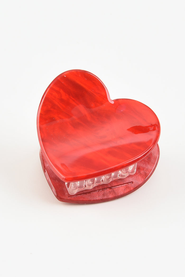 קליפס לב מבריק אדום