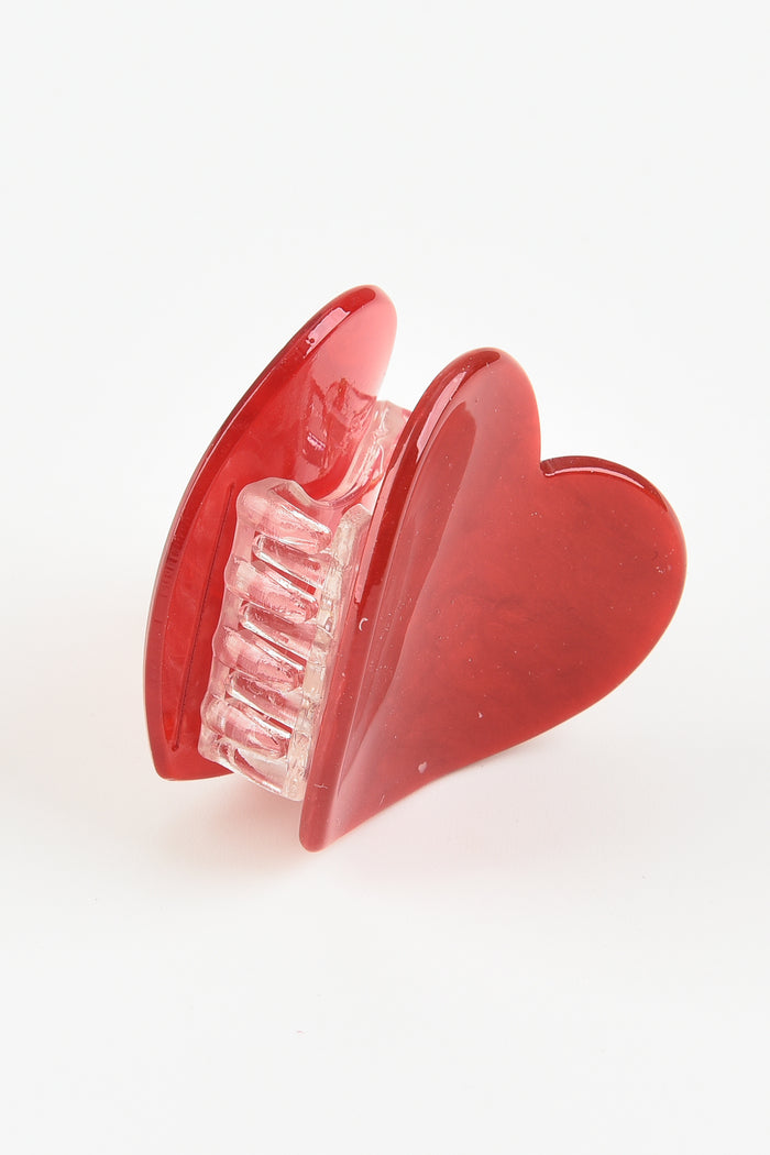 קליפס לב מבריק אדום