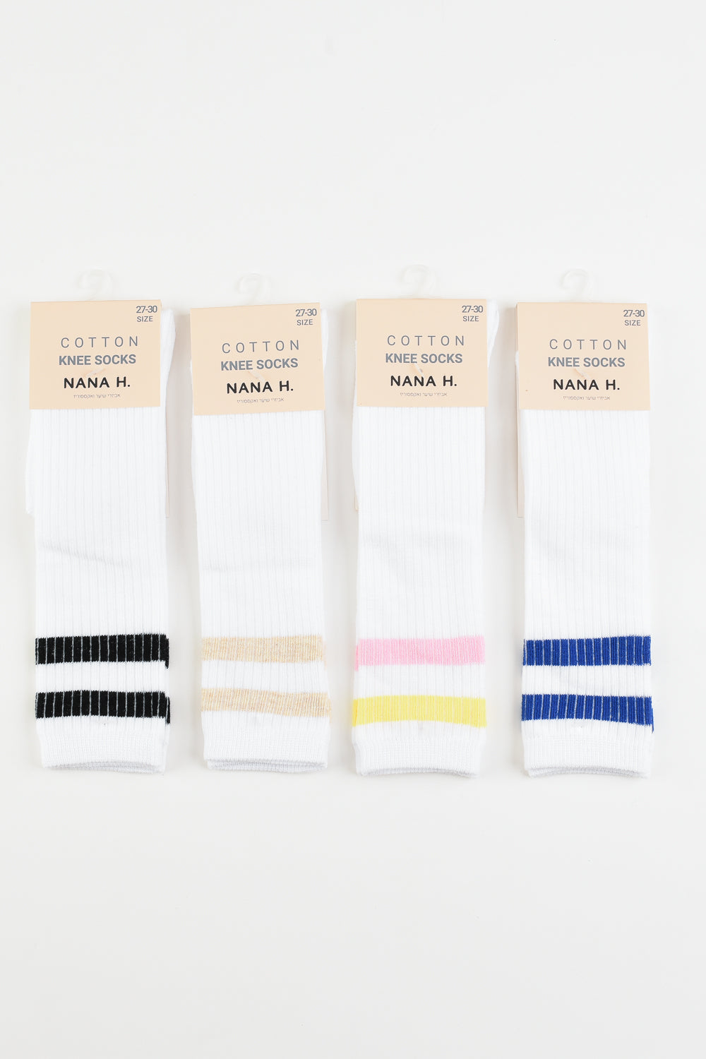 גרביים ברך ריב פס - ורוד