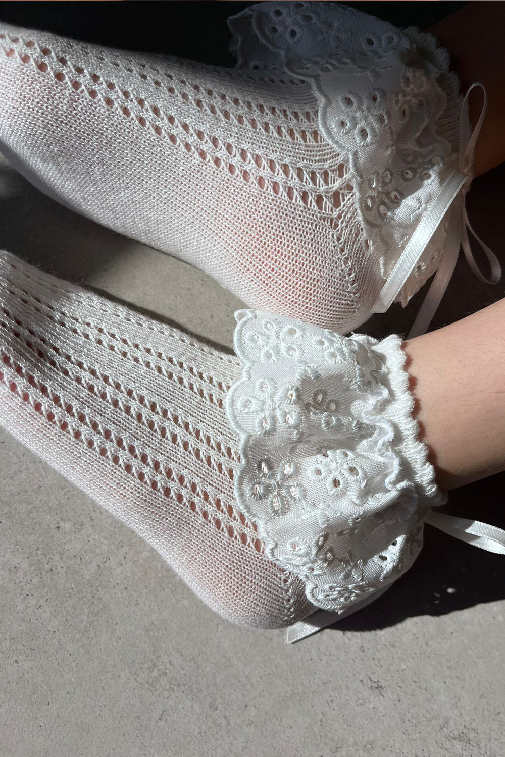 גרביים דנטל פפיון - שמנת