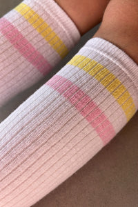 גרביים ברך ריב פס - ורוד