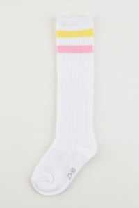 גרביים ברך ריב פס - ורוד