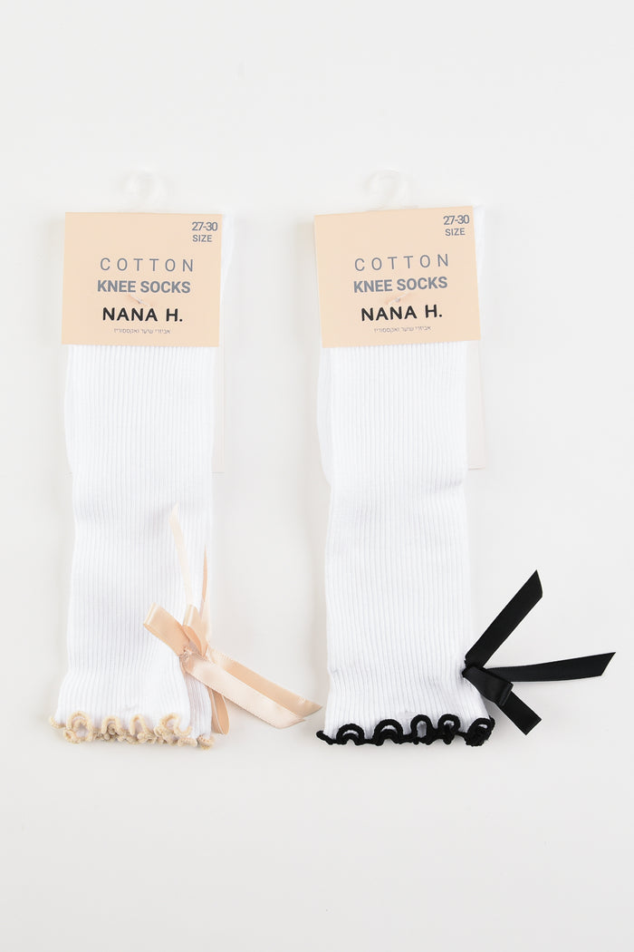 גרביים ברך פפיון - קרם