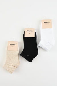 'מארז שלישיית גרביים - בז