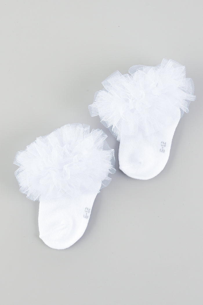 גרביים דנטל טול - לבן