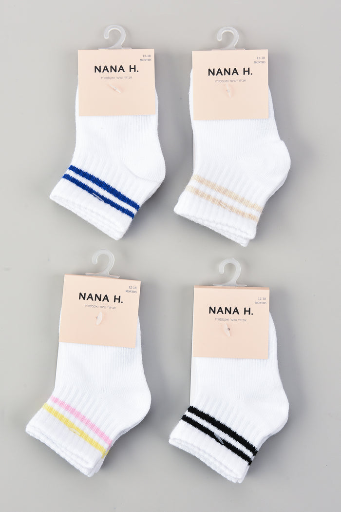 'גרביים ריב פסים - בז