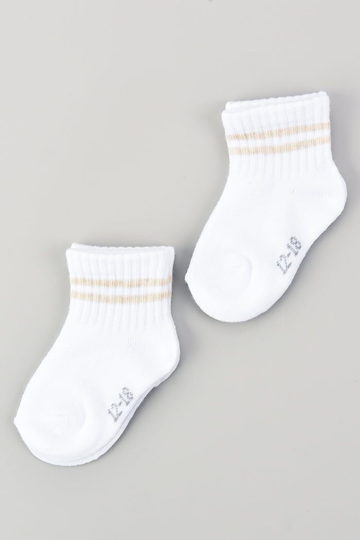 'גרביים ריב פסים - בז