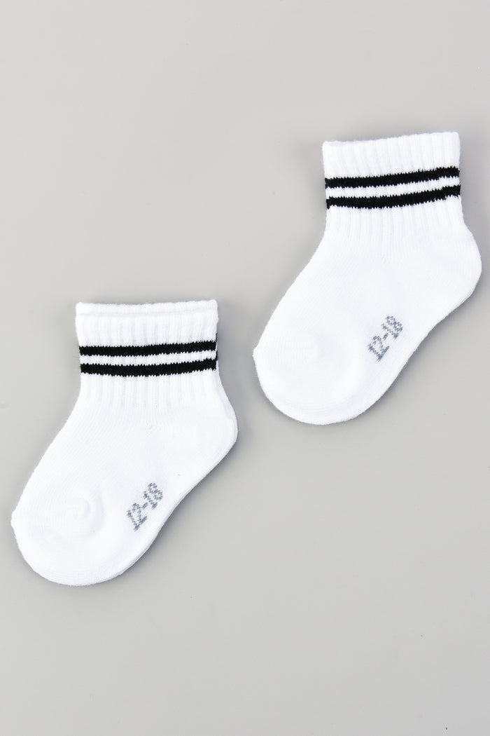 גרביים ריב פסים - שחור