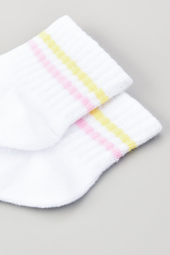 גרביים ריב פסים - ורוד