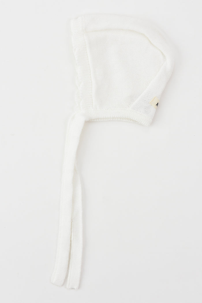 כובע קשירה סרוג - שמנת