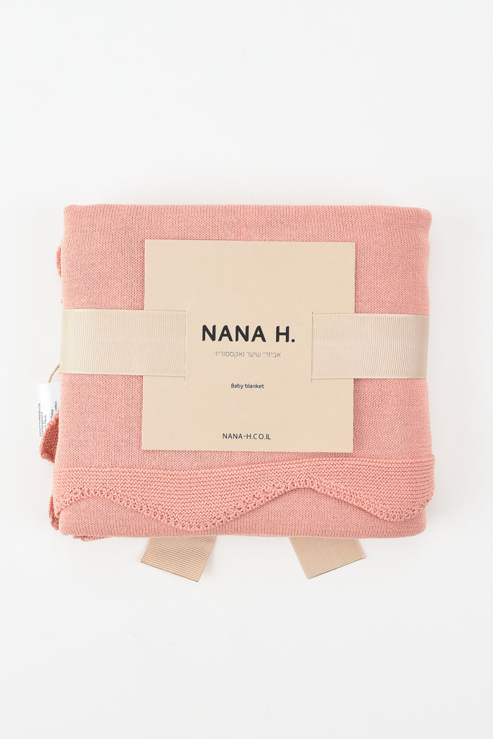 שמיכה סרוגה קיצית - ורוד