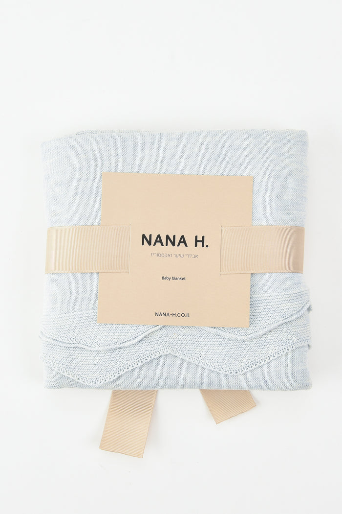 שמיכה סרוגה קיצית - תכלת