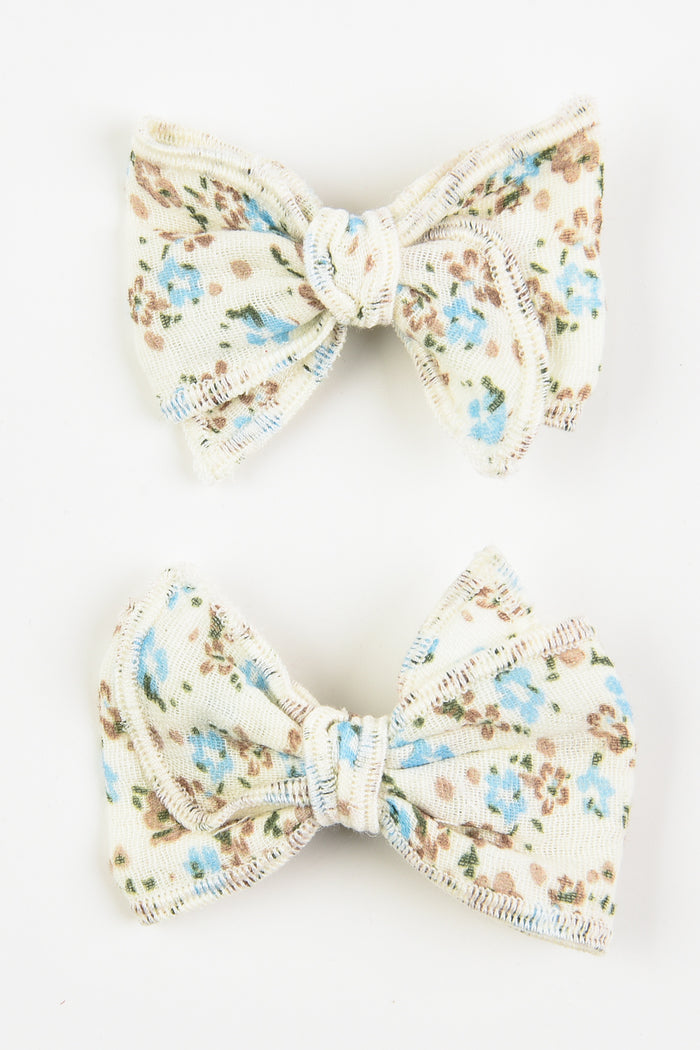 זוג פפיונים טטרה פרחוני כחול