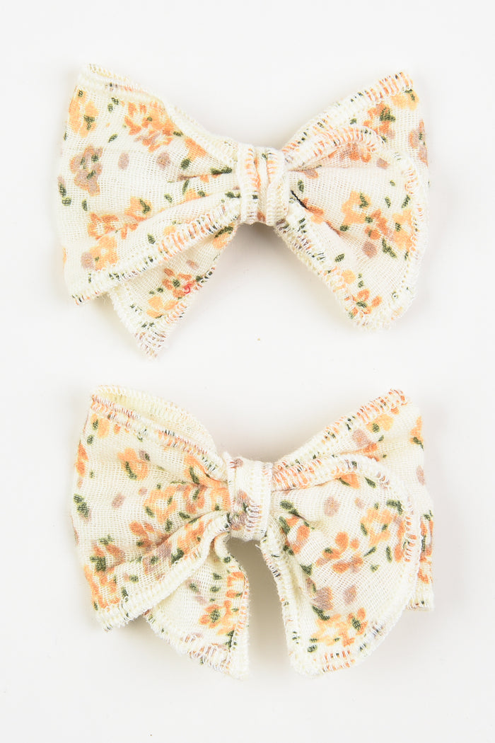 זוג פפיונים טטרה פרחוני צהוב