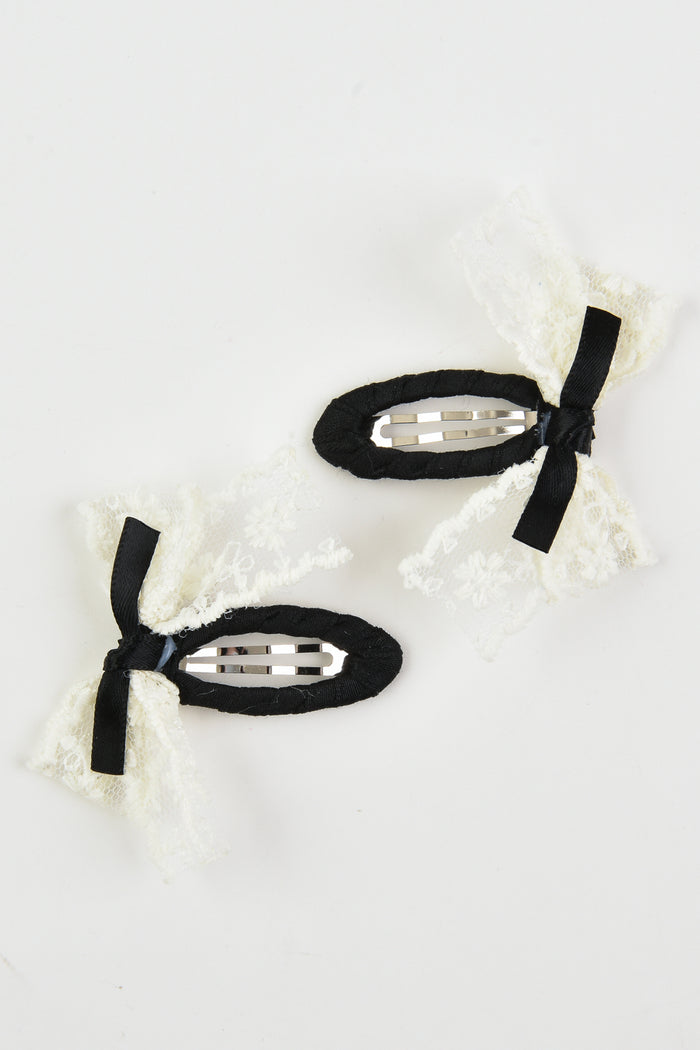 זוג תיקתק תחרה סאטן - שחור