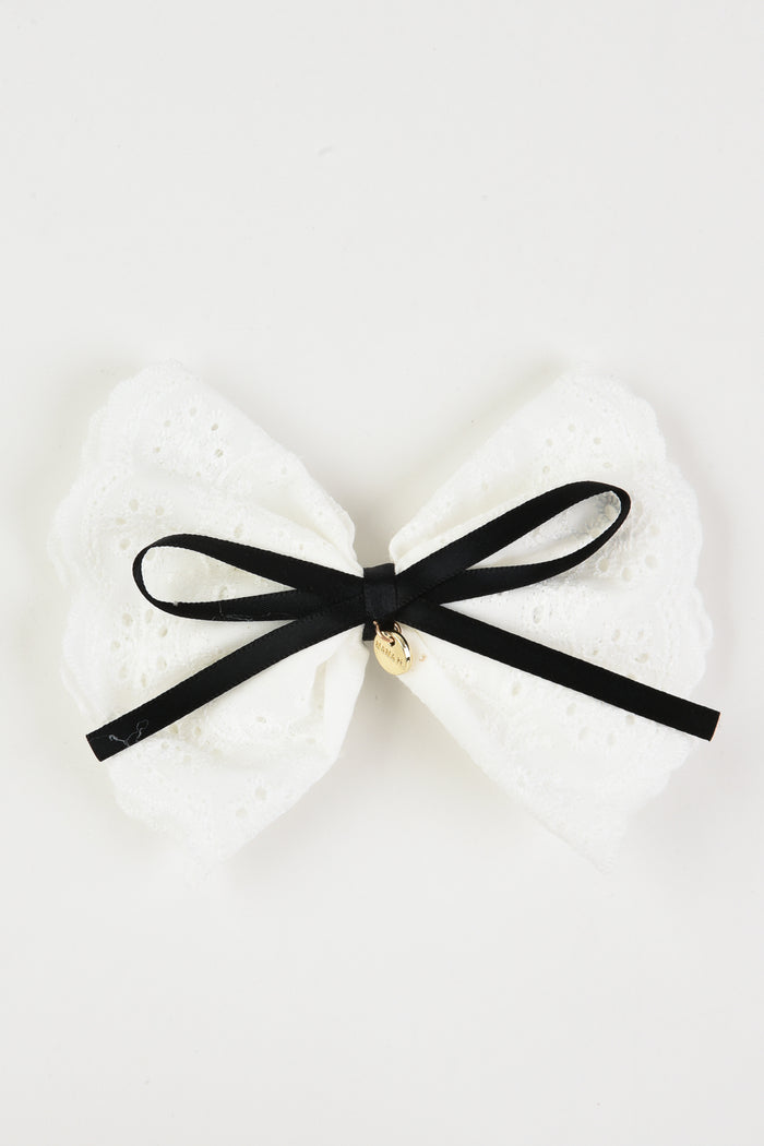 פפיון תחרה סאטן - שחור