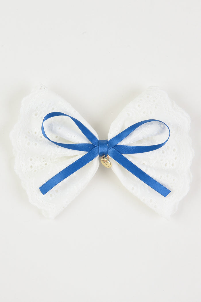 פפיון תחרה סאטן - כחול