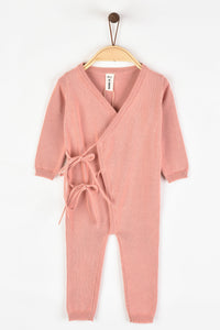 אוברול מעטפת סרוג - ורוד