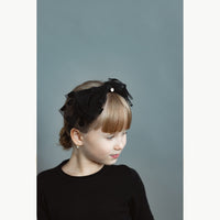 קשת פפיון טול עיגולי קטיפה - שחור