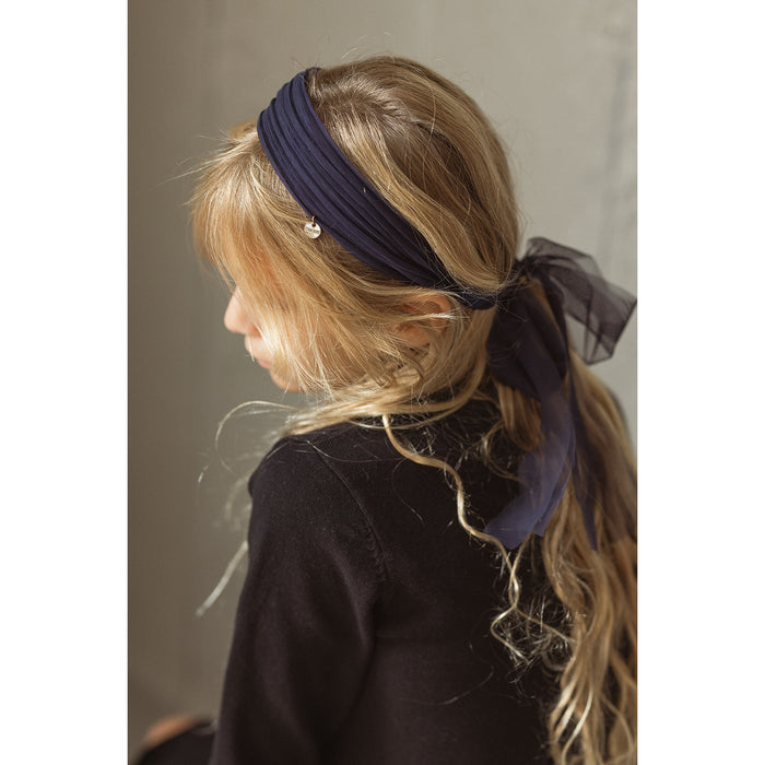 קשת רצועות טול - כחול