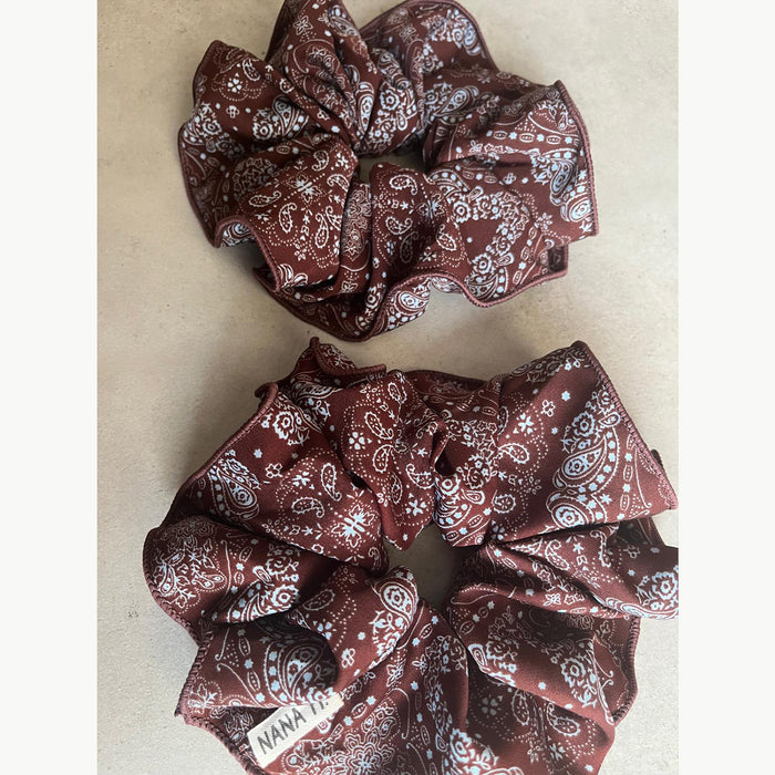 זוג גומיות סקראנצ' ענקיות  - בורדו