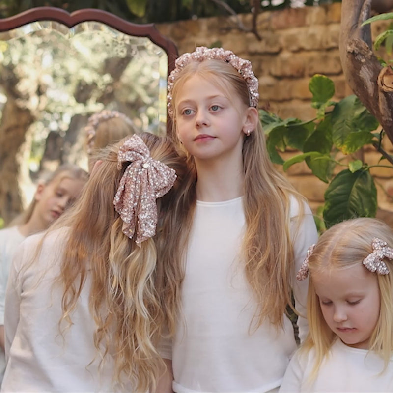 קשת כיווצים פאייטים - ורוד