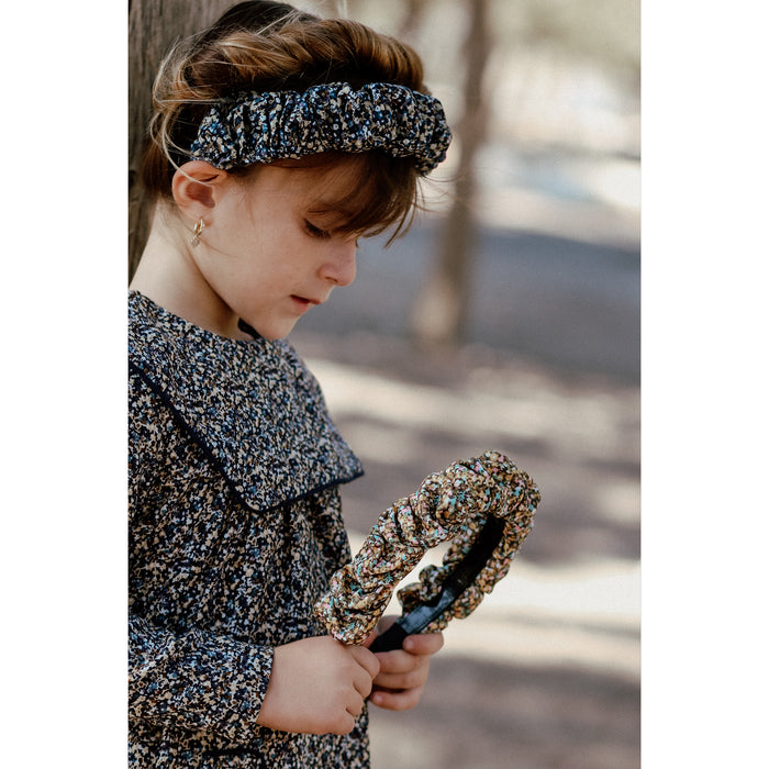 קשת כיווצים פרחוני - שחור